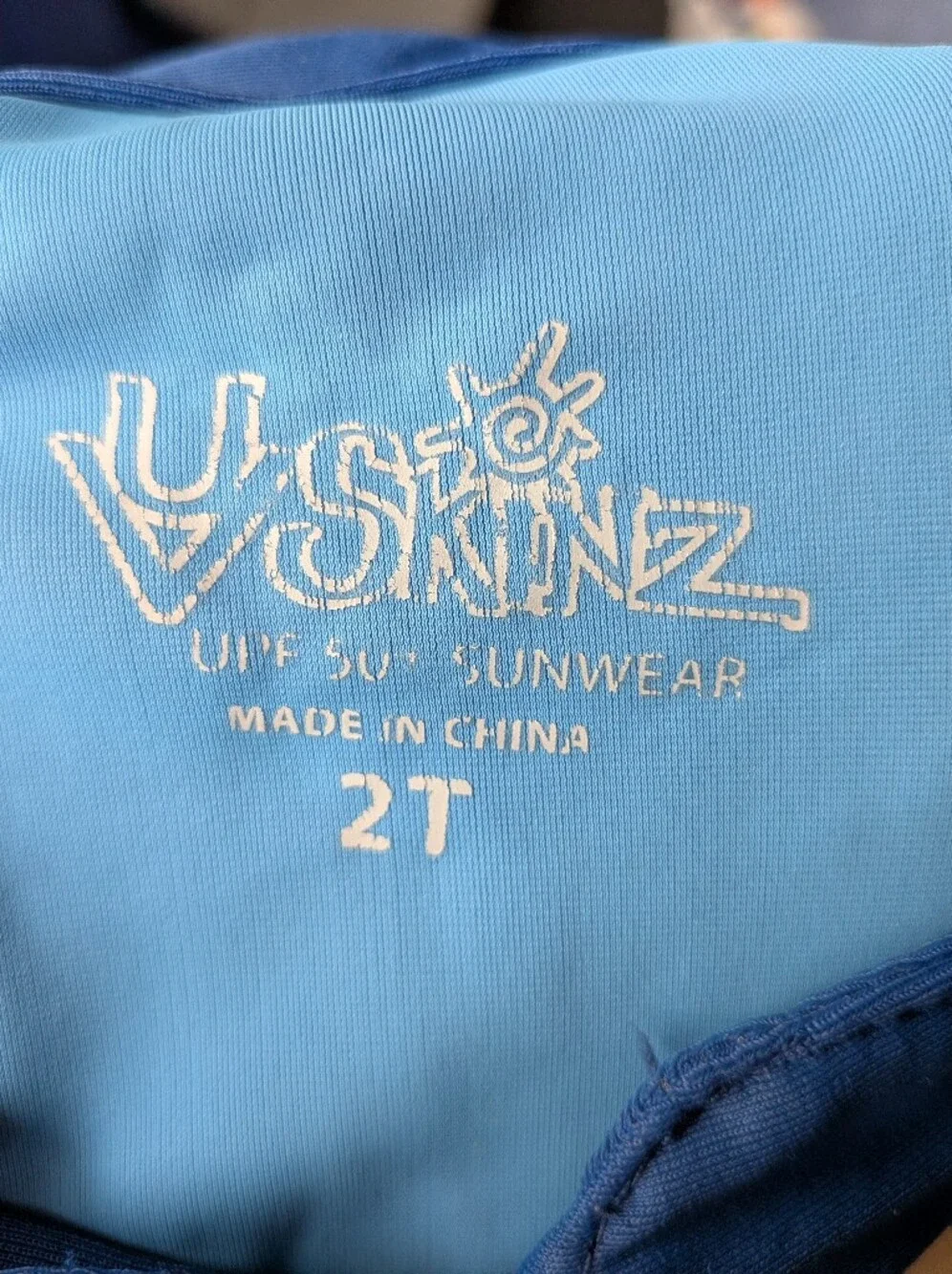 UV Skinz Hooded Swim Romper Sun Suit Blue 2T UPF 50+ Long Sleeve Full Zip